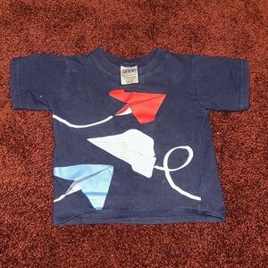 Navy Blue Kids T-Shirt with Colorful Kite Design